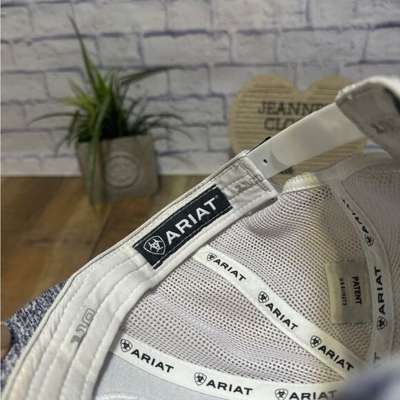 Ariat Mens Adjustable Mesh SnapBack  Logo Cap Hat (Heather Navy/White, One Size) - Picture 7 of 10